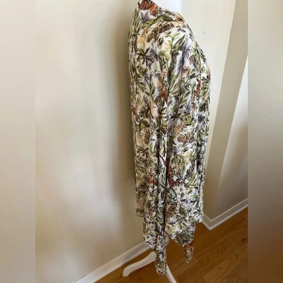 World Market Tiger Jungle Flyaway Kimono Shawl Lightweight Flowy Spring Vacation - Picture 7 of 8